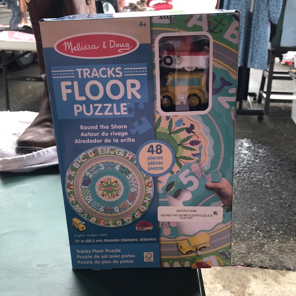 Melissa & Doug Tracks Floor Puzzle - Blue/Teal